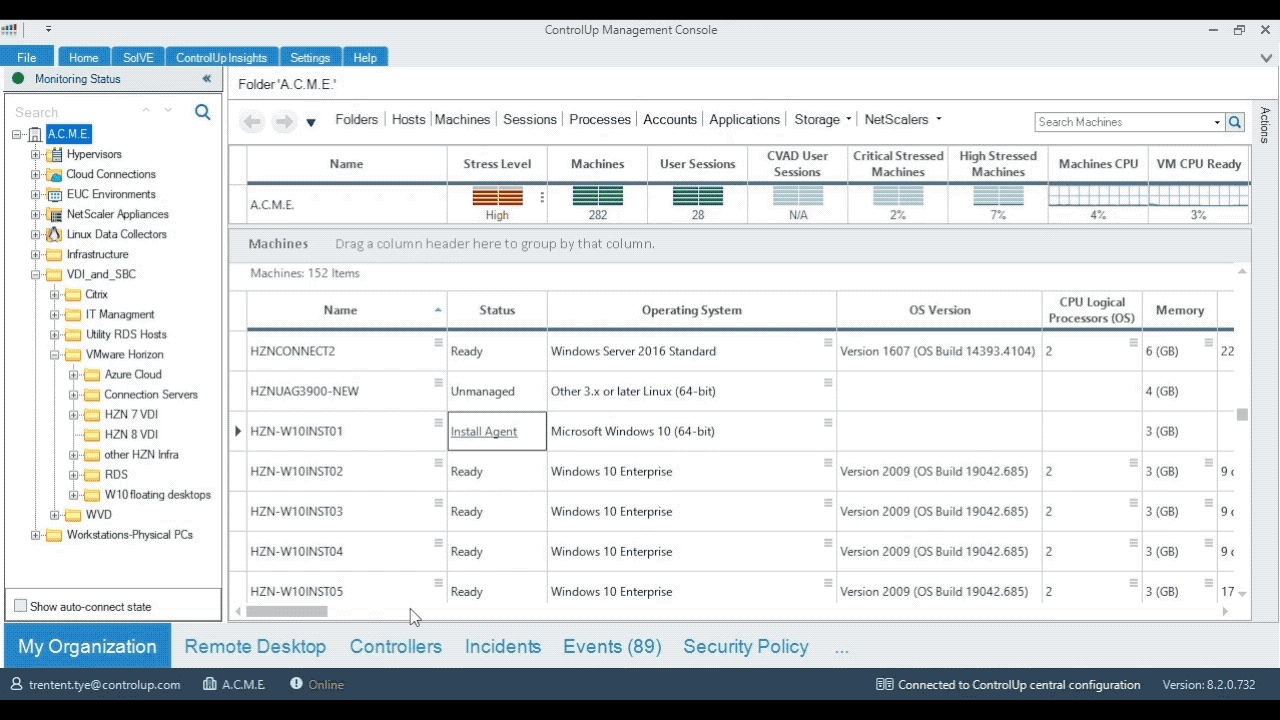 Install Agent RDS host